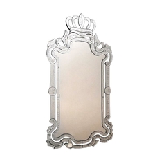 Espelho Veneziano Enfeite Coroa Classico Cristal Lapidado Impecavel
