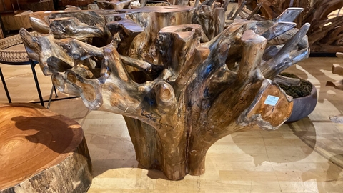 Mesa Redonda Maciça Rustica Galho 150cm Fino Acabamento Luxo