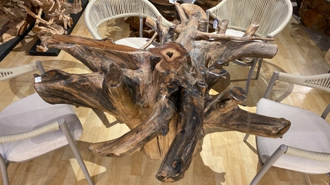 Mesa Redonda Maciça Rustica Galho 120cm Fino Acabamento Luxo