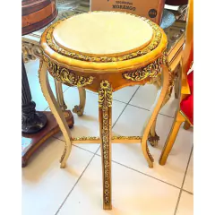Mesa De Canto Luiz Xv Folha Ouro Entalhes Florais Luxuoso