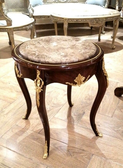 Mesinha Francesa Marmore Bronze Madeira Maciça Luiz Xv Luxo - comprar online