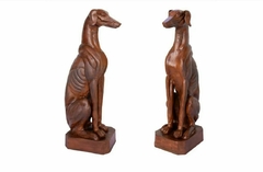 Escultura Cachorro Galgo Ferro Fundido Fino Acabamento