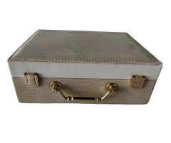 Caixa Porta joias Maleta com Espelhinho e 07 Repartições