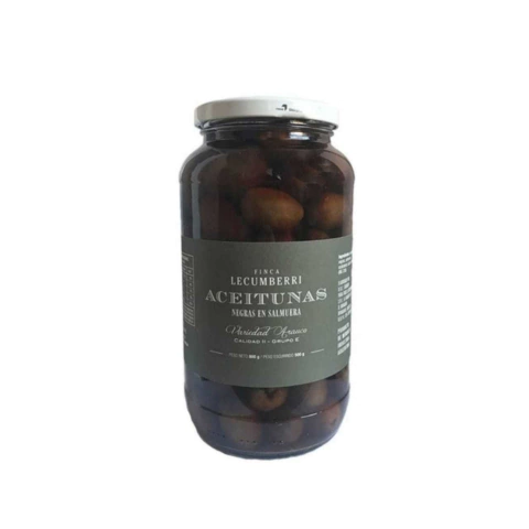ACEITUNAS NEGRAS EN SALMUERA - 800GR - FINCA LECUMBERRI