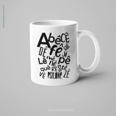 Caneca ABC do Sertão alça e interior coloridos - XiqueXique