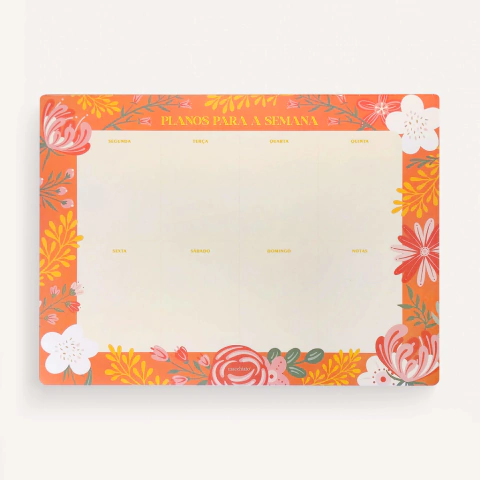 Bloco Planner Semanal - Dias Floridos