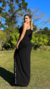 Vestido Longo Preto Bianca Manga Nula Com Lateral E Fenda na internet