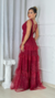 Vestido Longo Com Babados Três Marias Sem Manga Marsala - ♡ Atelie Danieli Jeniffer |  Vestidos de Festa