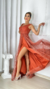 Vestido Longo Ombro A Ombro Terracota Isabelly - comprar online
