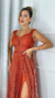 Vestido Longo Ombro A Ombro Terracota Isabelly na internet