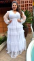Vestido Longo Manga Longa Três Marias Branco Plus Size - loja online