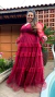 Vestido Longo Manga Longa Três Maria Marsala Plus Size - loja online