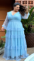 Vestido Longo Manga Longa Três Maria Azul Serenety Plus Size - ♡ Atelie Danieli Jeniffer |  Vestidos de Festa