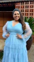 Vestido Longo Manga Longa Três Maria Azul Serenety Plus Size - comprar online