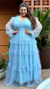 Vestido Longo Manga Longa Três Maria Azul Serenety Plus Size