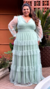 Vestido Longo De Manga Longa Três Maria Verde Plus Size - ♡ Atelie Danieli Jeniffer |  Vestidos de Festa