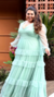 Vestido Longo De Manga Longa Três Maria Verde Plus Size - loja online