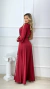 Vestido Longo Beatriz Marsala Manga Nula Com Abertura Lateral - comprar online
