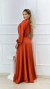 Vestido Londo Beatriz Terracota Manga Nula Com Abertura Lateral - ♡ Atelie Danieli Jeniffer |  Vestidos de Festa