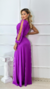 Vestido Longo Beatriz fúcsia Manga Nula Com Abertura Lateral na internet