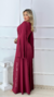 Vestido Longo Antonella Marsala Manga Capa - comprar online