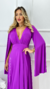 Vestido Longo Antonella Fúcsia Manga Capa - comprar online