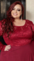Vestido Flora Plus Size Marsala Com Manga Longa na internet