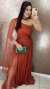 Vestido Longo Rafa Terracota alça Unica Manga Solta na internet