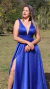 Vestido Longo Azul Royal Com Fenda Luana - comprar online