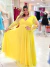 Vestido Longo Amarelo Laço Manga Longa