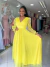 Vestido Longo Amarelo Manga Longa Laço - comprar online