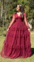 Vestido Longo Marsala Três Marias De Manga Longa - loja online