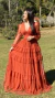 Vestido Longo Três marias De Manga Longa Terracota - comprar online