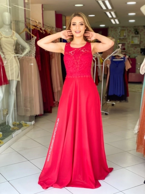 Vestido Longo Vermelho Ana