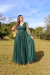 Vestido Longo Verde Manga Longa Laço - comprar online