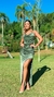 Vestido Longo Sereia Verde Oliva Com Alça E Fenda Maya