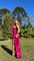 Vestido Longo Sereia Fúcsia Alça E Fenda Maya - loja online