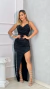 Vestido Longo Sereia Preto Alça E Fenda Maya