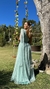 Vestido Longo Verde Rafa Manga Solta Alça Nula - loja online