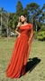 Vestido Longo Terracota Rafa alça Única Manga Solta - comprar online
