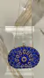Clutch Pedraria Oval Bolsa De Festa Azul Royal