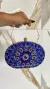 Imagem do Clutch Pedraria Oval Bolsa De Festa Azul Royal