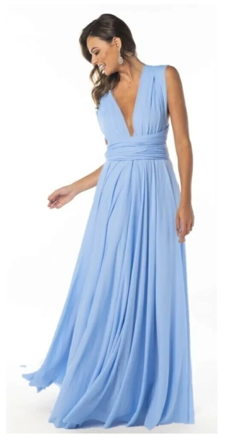 Vestido Infinity Multiformas Azul Serenety