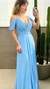 Vestido Azul Serenety Ombro A Ombro Bella