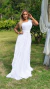 Vestido Mel Branco Longo Alça Única Com Babado Vertical - comprar online