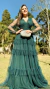 Vestido Longo Verde Três Marias De Manga Longa na internet