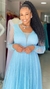 Vestido Longo Azul Serenety Com Manga Plus Carol - comprar online