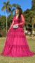 Vestido Longo Fucsia Três Marias De Manga Longa - ♡ Atelie Danieli Jeniffer |  Vestidos de Festa