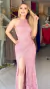 Vestido Longo Cris Rose Com Fenda
