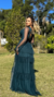 Vestido Longo Três Maria Verde Com Babados Manga Longa - ♡ Atelie Danieli Jeniffer |  Vestidos de Festa